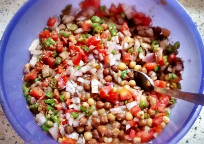 Resep Chick pea & yellow pea chaat (Indian style) Resep Chick pea & yellow pea chaat (Indian style)