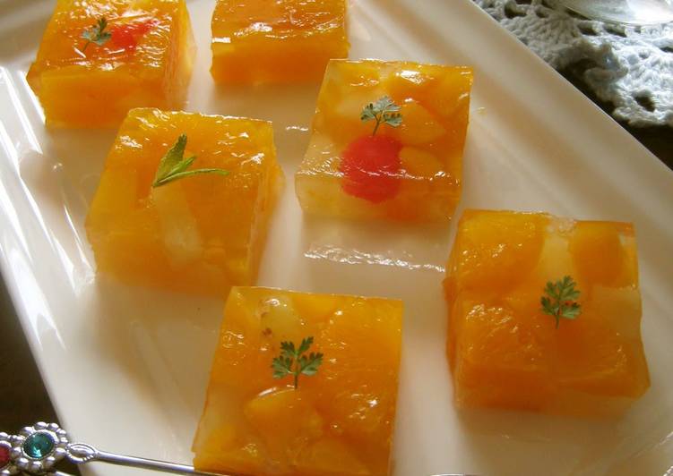 Cuttable Canned Fruit Jello Recipe by cookpad.japan Cookpad