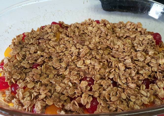 Resep Peach & Cherry Crisp