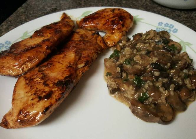Resep Balsamic chicken and mushrooms