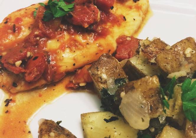 Resep Roasted Tomato & Garlic Tilapia Fillets Resep Roasted Tomato & Garlic Tilapia Fillets