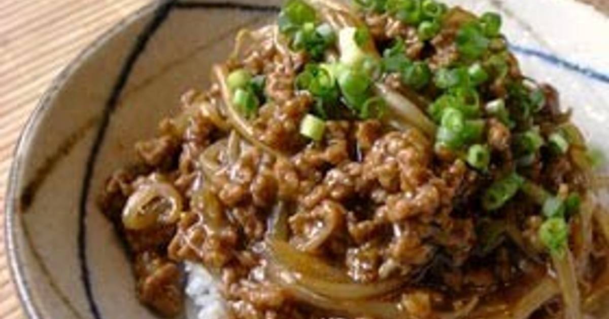 Rice Bowl with Spicy Bean Sprout and Ground Pork Miso Recipe by cookpad