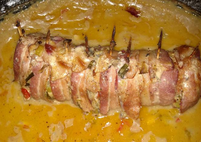 Resep Bacon wrapped stuffed tenderloin