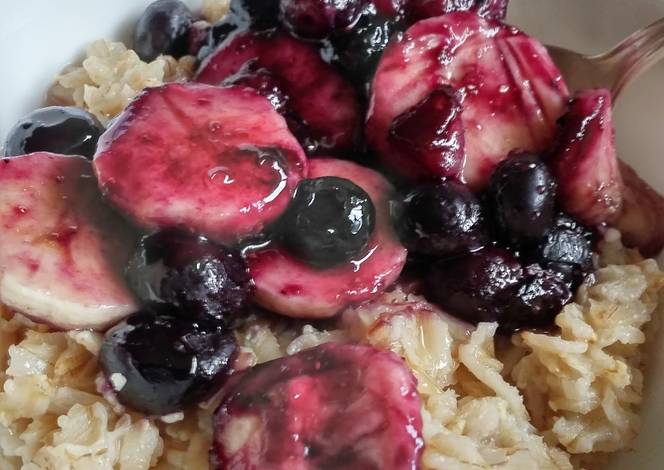 Resep Blueberry Banana Oatmeal