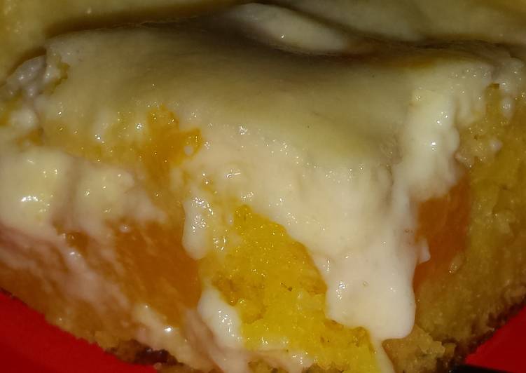 Easy Peaches And Cream Cake Recipe By Krg0802 Cookpad 2289