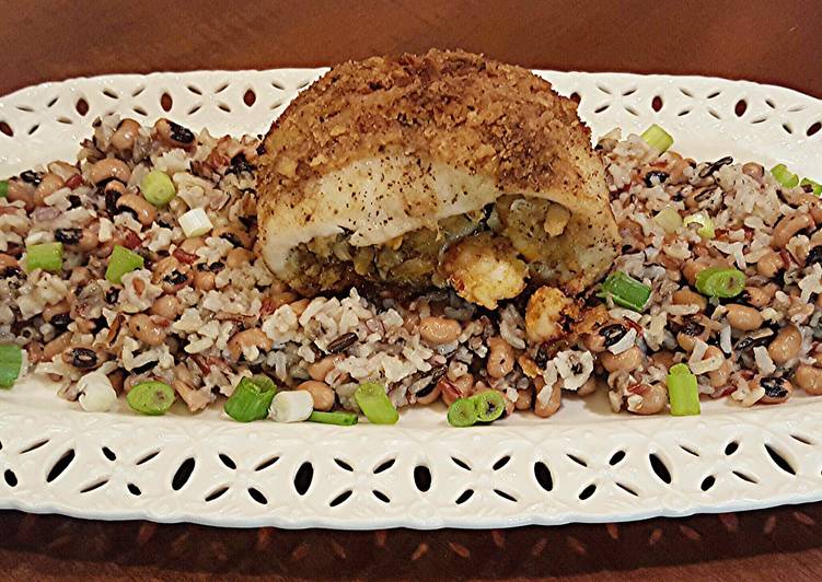 Cajun Stuffed Catfish on Creole Wild Rice Recipe by WeekendWarriors