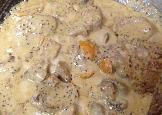 Resep My Pork in Garlic and Mustard Sauce with Mushrooms 😄❤️