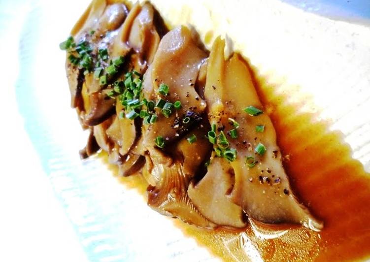 Braised King Oyster Mushrooms with Oyster Sauce and Mustard Recipe by