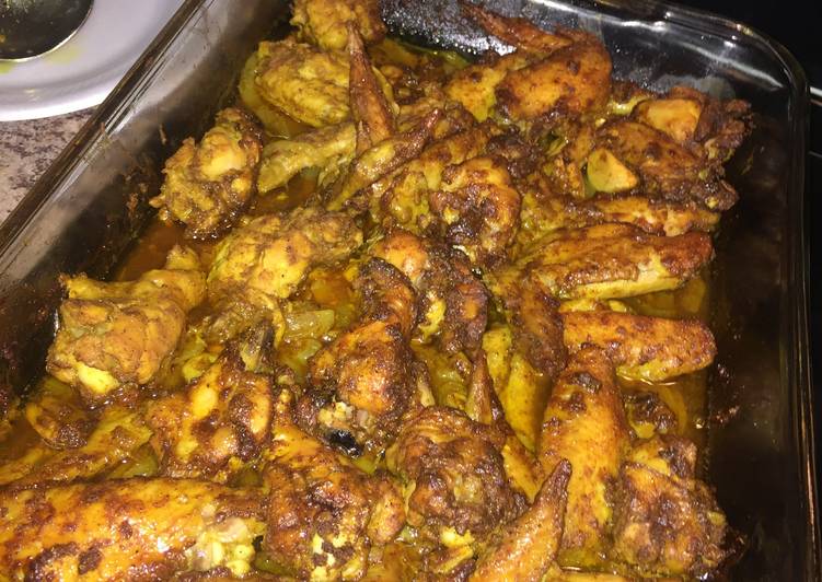Baked Curry Chicken Wings Recipe by Shalonda M - Cookpad
