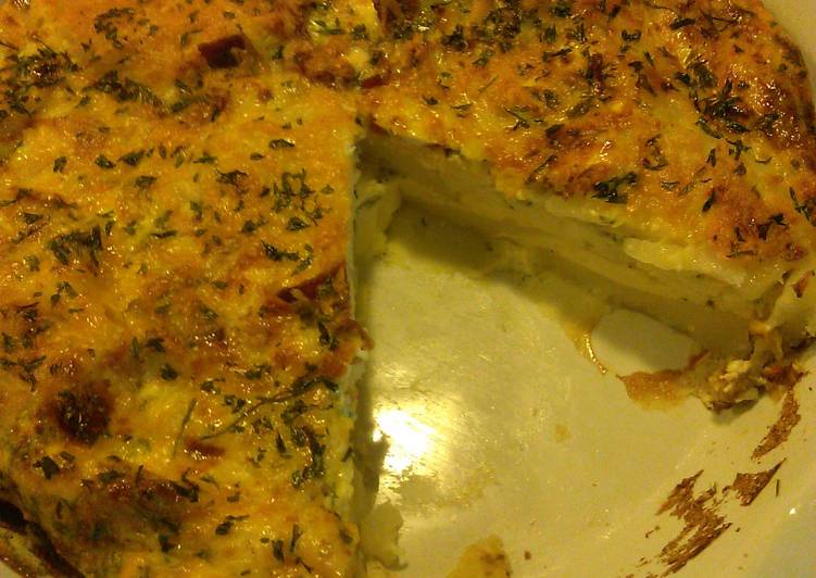 Cheddar,Bacon and Potato Frittata Recipe by Pam Pammie ~ Livetoride ~♥  Cookpad