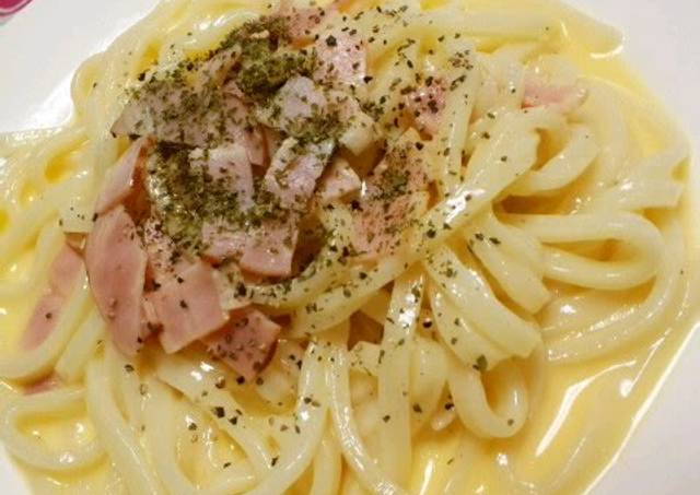 Easy Udon Carbonara Recipe By Cookpad Japan Cookpad