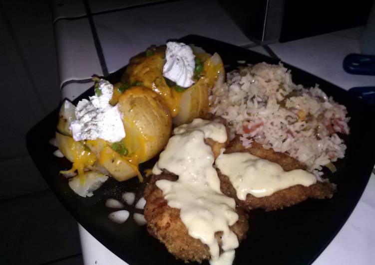 Cajun Fried Chicken with yummy sides:) Recipe by CookWithLove92 - Cookpad