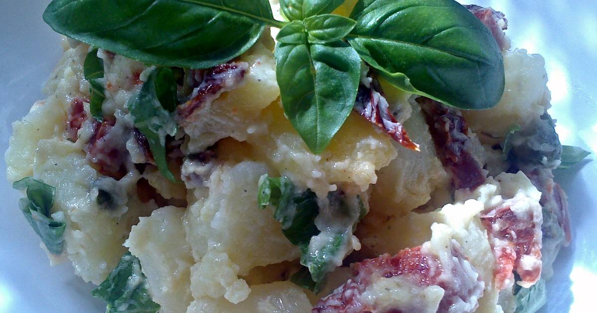 Sig's potato salad with sundried tomato, chorizo and pistachio nuts