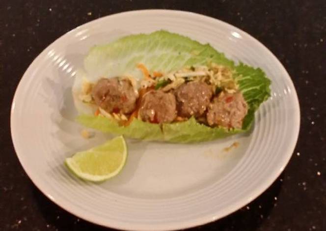 Resep Asian Spicy/Sweet Meatball lettece Wraps
