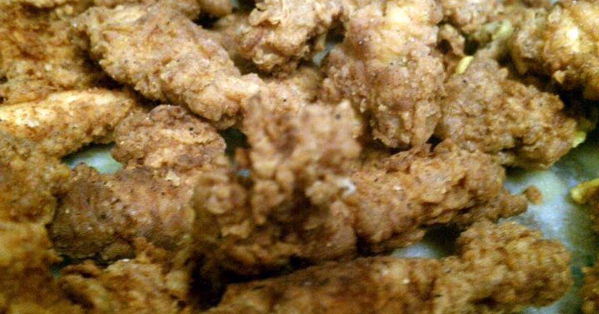 mustard fried chicken strips Recipe by meuana671 Cookpad