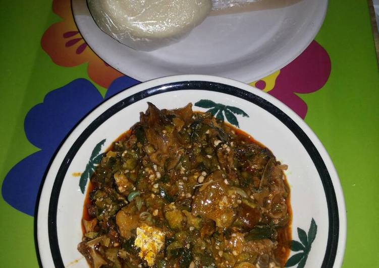 Okra Soup with Eba Recipe by Jane E Cookpad