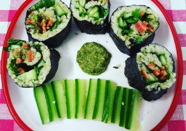 Indian Sushi (IndoJapanese Fusion) Recipe by hobbycooksaby Cookpad India