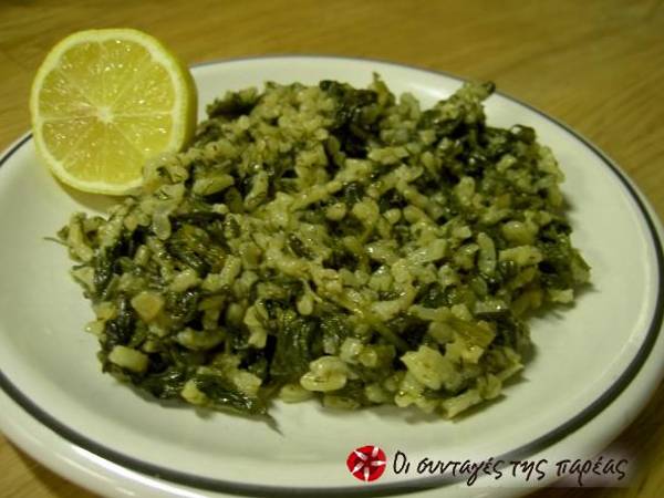 Spinach with rice (spanakorizo)