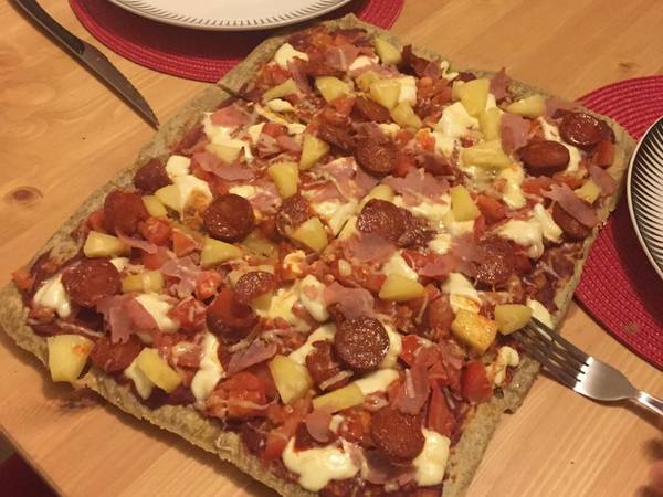 Cauliflower base pizza!