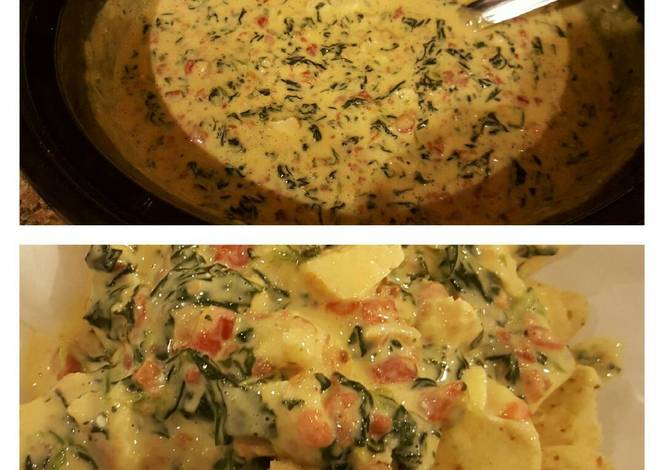 Resep Cheesy Spinach Bacon Grilled Chicken Dip