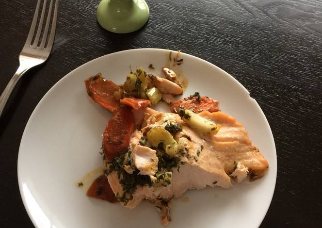 Resep One pan salmon Resep One pan salmon