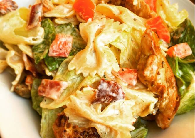 Resep BLT Pasta Salad with Chicken & Ranch Dressing Resep BLT Pasta Salad with Chicken & Ranch Dressing