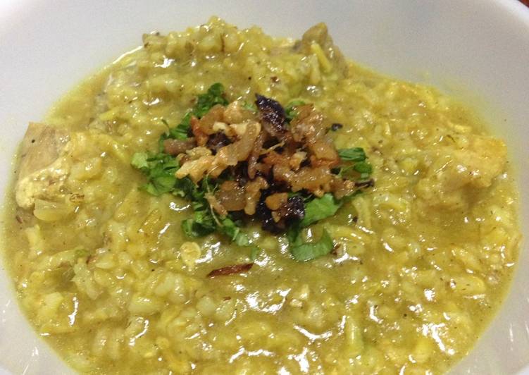Turmeric Arroz Caldo (Filipino Chicken Congee w a Twist) Lugaw w Brown Red Rice Recipe by