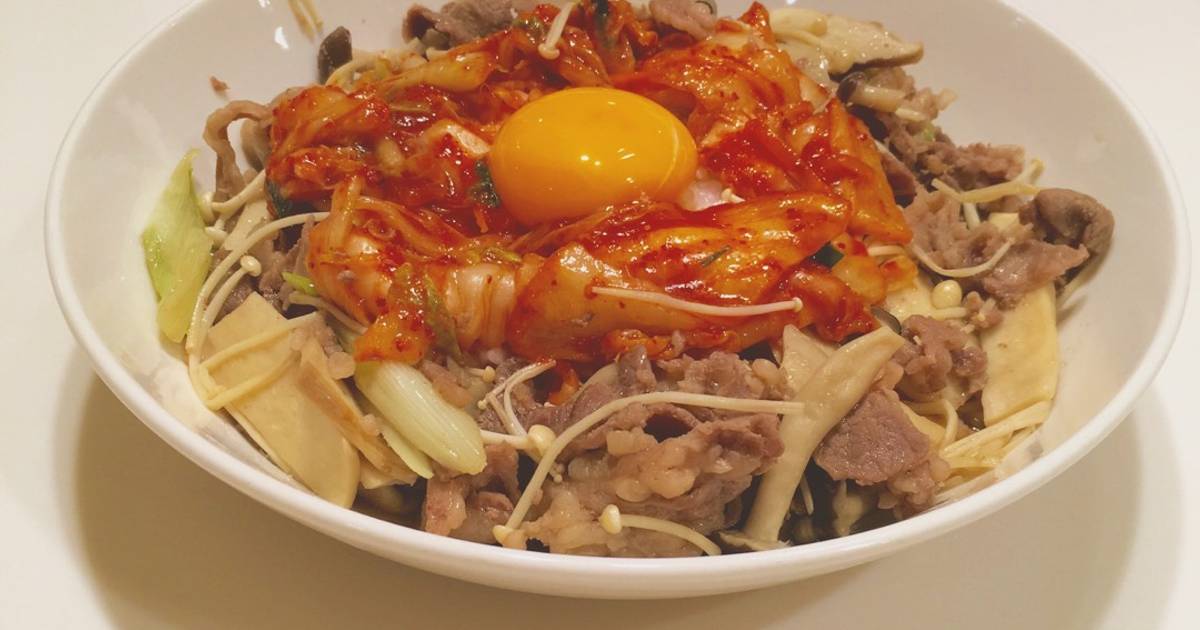 Japanese Style Kimchi Gyudon Recipe By Kennyht Cookpad