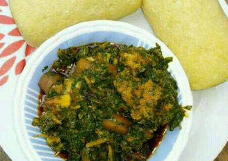 Afang soup and eba Recipe by Caroline - Cookpad