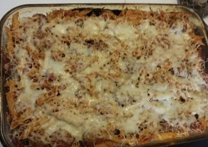 Resep Baked Ziti with Meatballs and Sausage