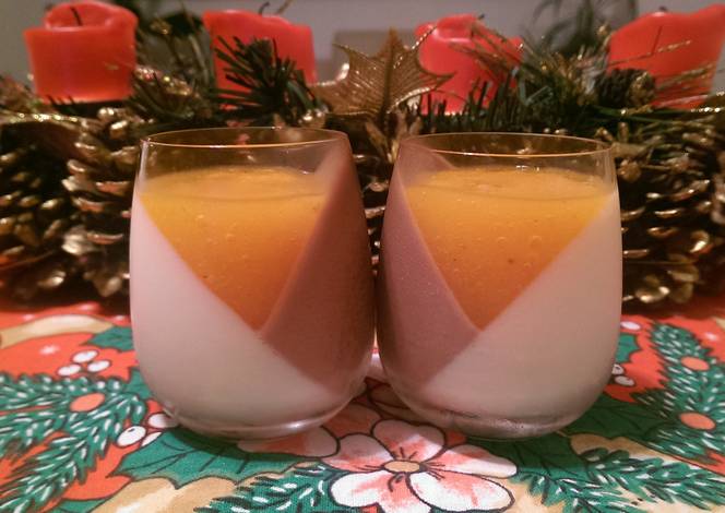 Resep Cocoa/Vanilla Panna Cotta with Persimmon Purée Resep Cocoa/Vanilla Panna Cotta with Persimmon Purée