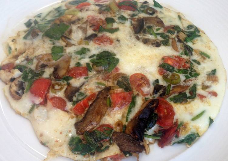 Egg White Omelet with Spinach and Mushroom Recipe by Anny Plummer