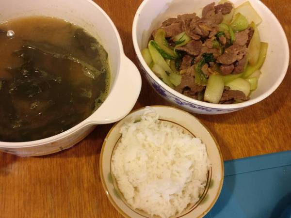 Stirfried beef with bok choy