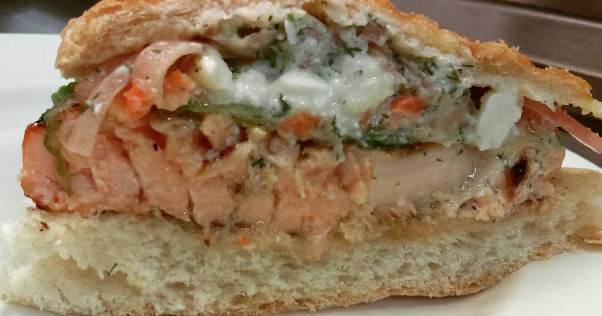 Grilled salmon sandwich recipes - 2 recipes - Cookpad