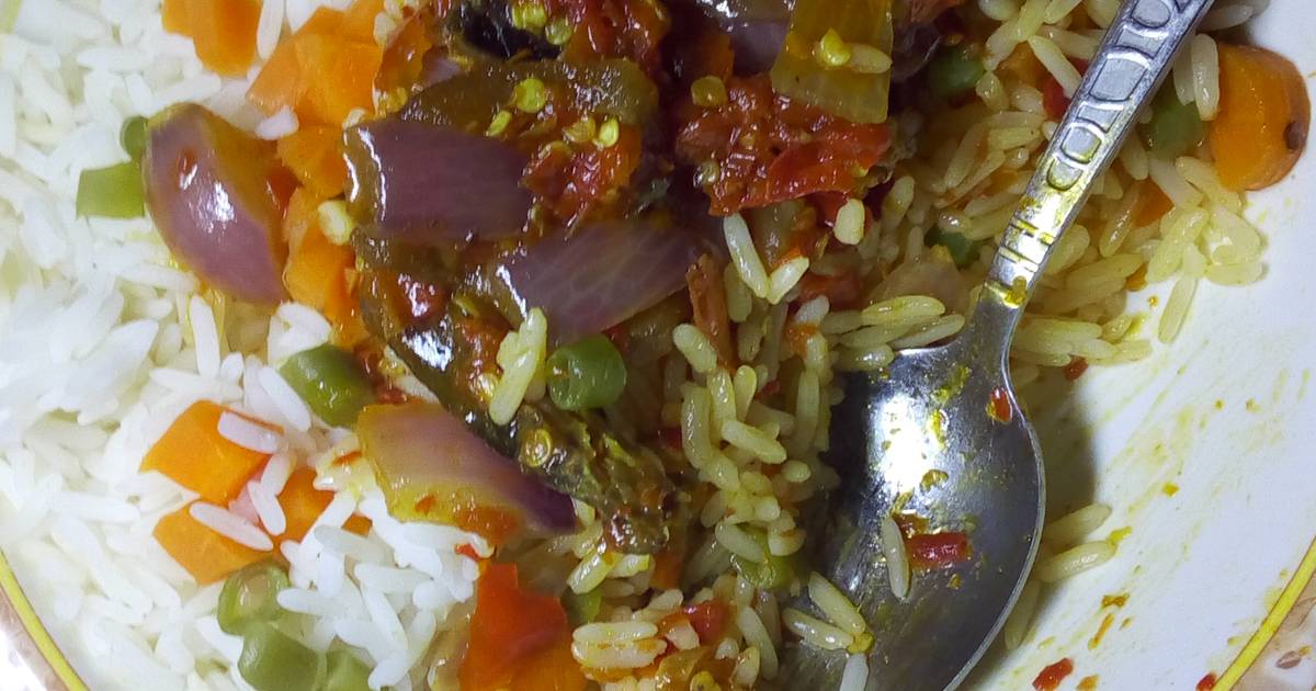 White rice vegetables and garnished with carrots recipes 3 recipes