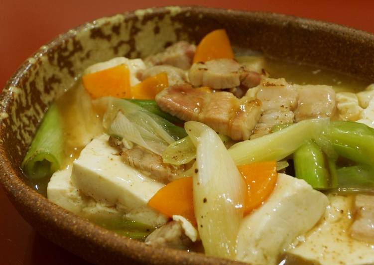 Bacon and Tofu stirfry in Japanese Style gravy Recipe by Miyuki Suyari