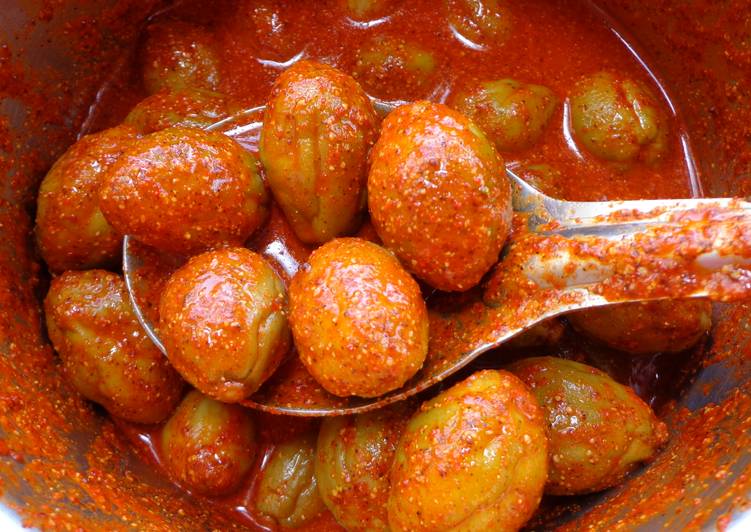 Hog plum pickle (Ambazhanga achar) Recipe by Parvathy Jayakrishnan