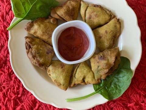 Mini Palak samosa stuffing with black chana recipe step 5 photo