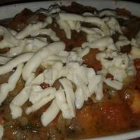 Lasaña de berenjena, tomate y queso