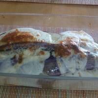 Lasaña de berenjena, tomate y queso