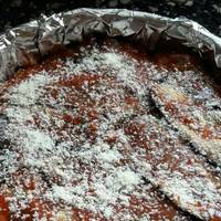 Lasaña de berenjena, tomate y queso