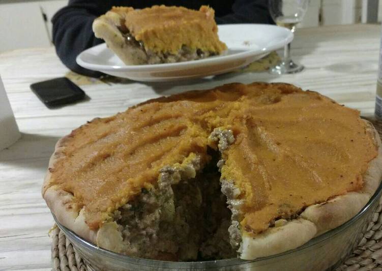 Pastel de zapallo, carne y cheddar Receta de Nora Albarracin Cookpad