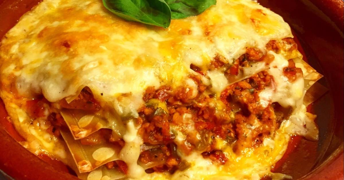 Lasagna de carne de soya - 7 recetas caseras - Cookpad