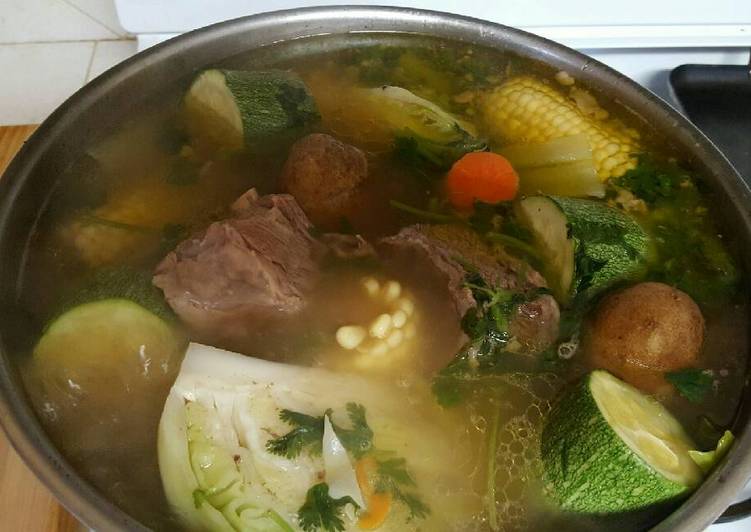 Caldo de res/mole de olla Receta de Cocina más Con SANDY Cookpad