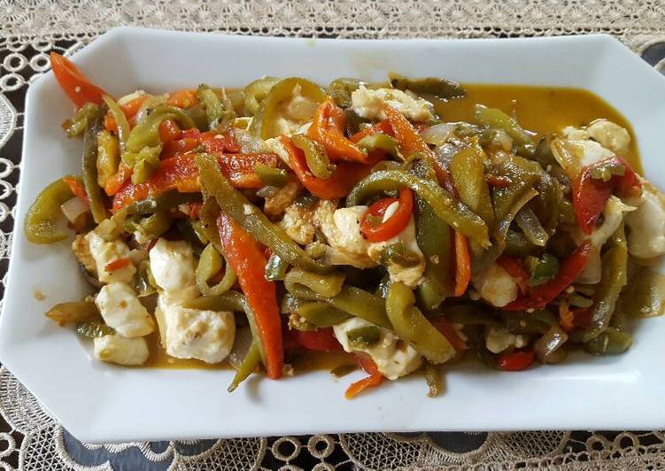 Rajas de chile morrón, con queso fresco Receta de j.floresdeulloa Cookpad