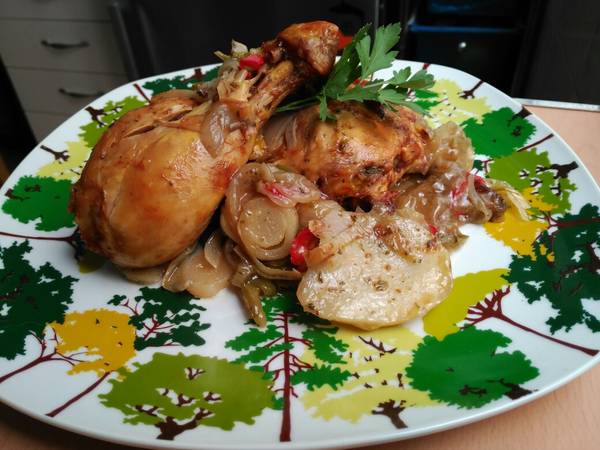 Pollo al horno con cerveza
