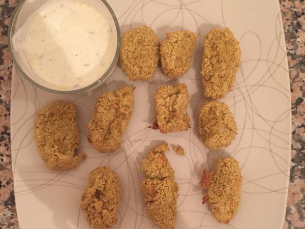 Falafel de dieta con salsa de yogurt