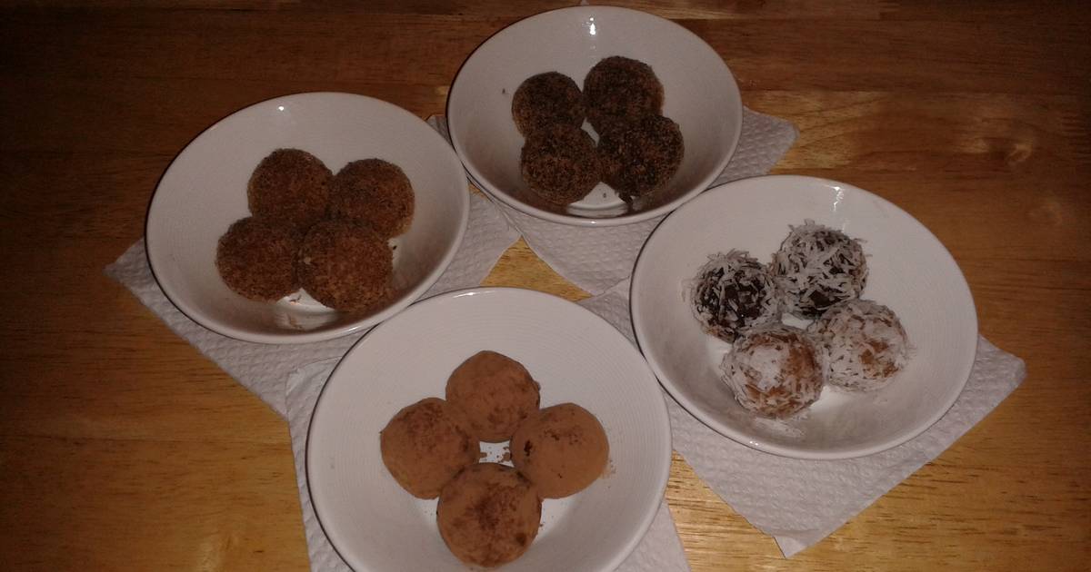 d chocolate y coco bolitas y vainilla Trufas y de de coco con chocolate coberturas