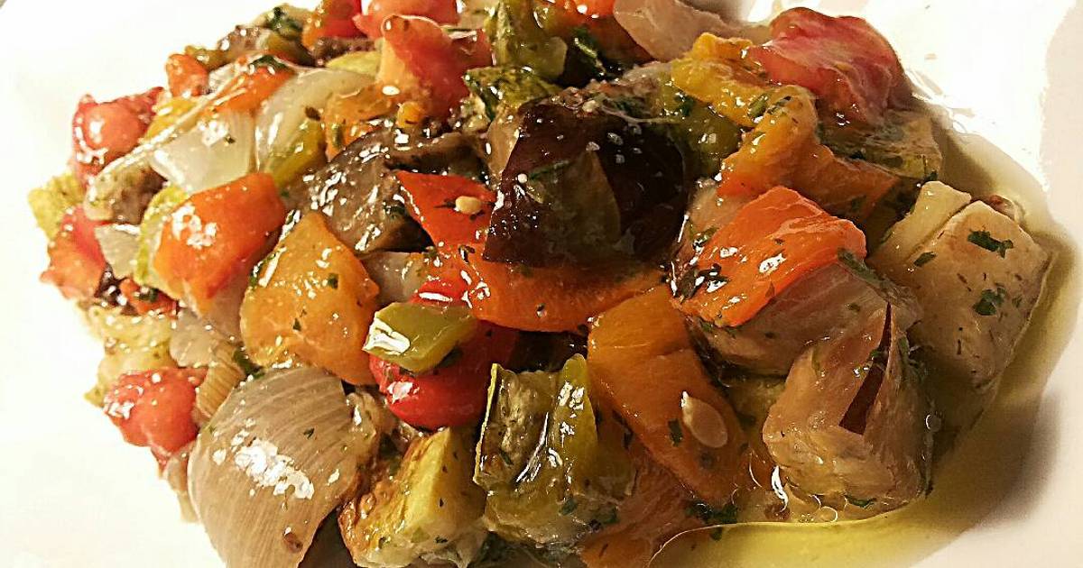 Ensalada de pimientos, berenjenas y calabacines al horno Receta de