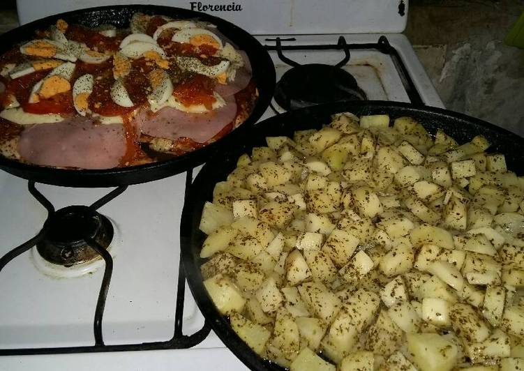 Pollo a la pizza con papas al provenzal Receta de ale781978 Cookpad